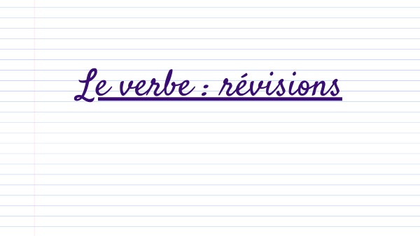 Le Verbe Revisions Corrigees By Sophie Soula On Genially