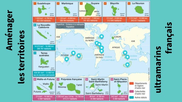 Carte des territoires ultramarins français