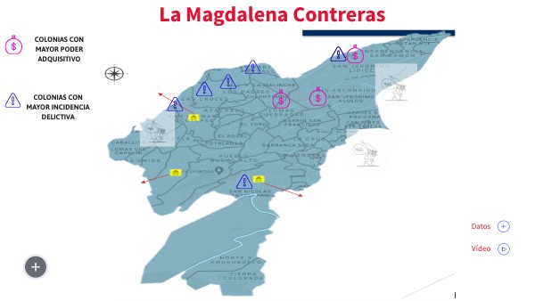 Mapa De La Delegacion Magdalena Contreras Por Colonias