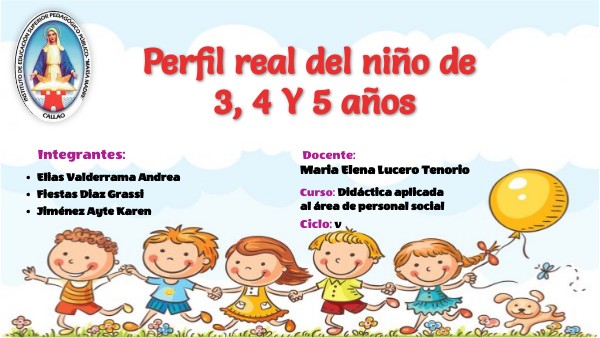 PERFIL DEL NIÑO DE 3,4 Y 5 AÑOS