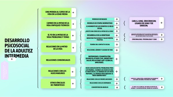 Cuadro sinóptico Desarrollo psicosocial de la adultez intermedia.