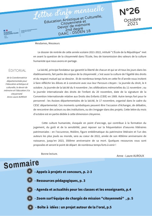 Eduscol Calendrier 2023 Lettre Eac_26_Oct_2021 By Auroux Anne-Laure On Genially