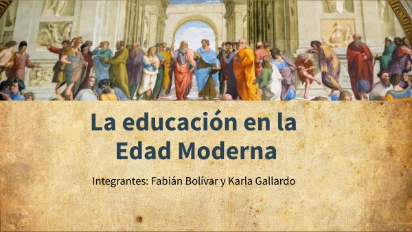 La Educación en la Edad Moderna