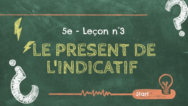 EDL3 de 5e Le présent de l'indicatif