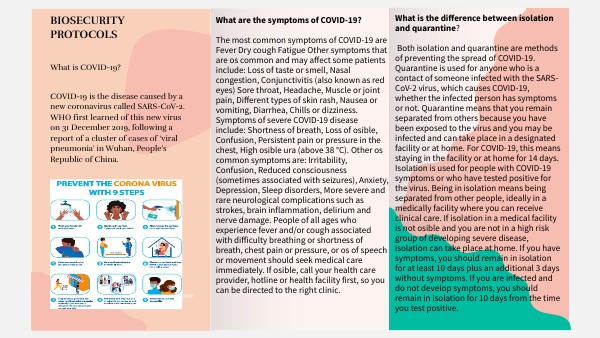 Biosecurity protocols