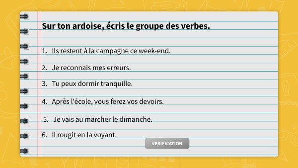 Ex 3 Les groupes de verbes
