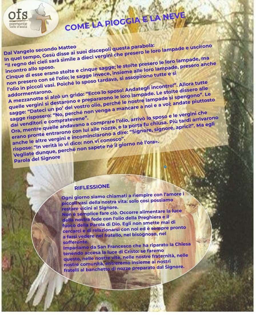 Come la pioggia e la neve XXXII Domenica