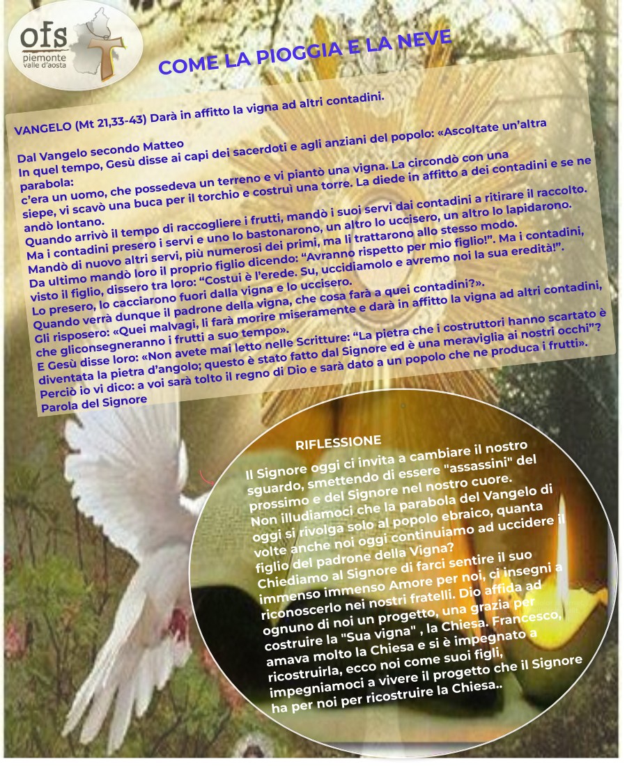 Come la pioggia e la neve XXVII Domenica