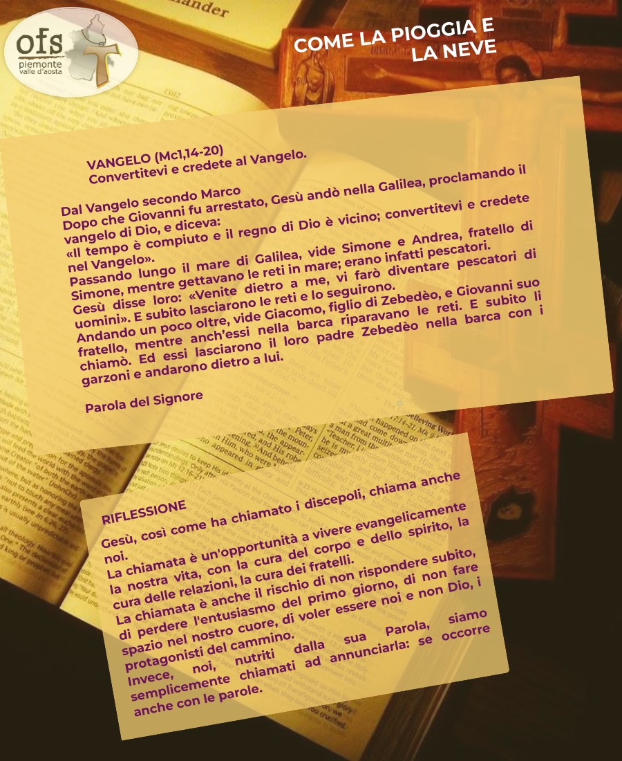 IV Domenica del tempo ordinario Come la pioggia e la neve
