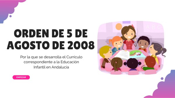Orden 5 De Agosto De 2008 Educación Infantil Pdf