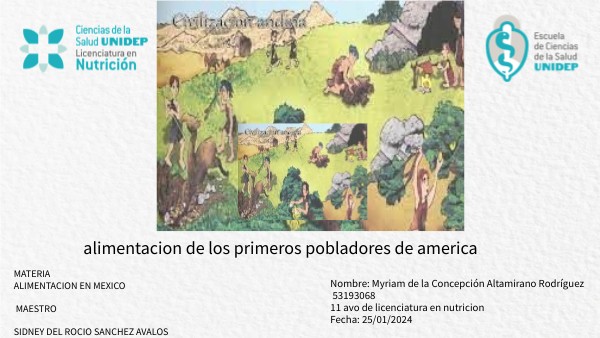 alimentación primeros pobladores de América