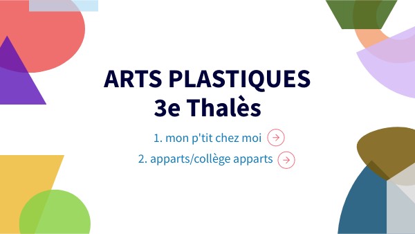 arts plastique 3e T