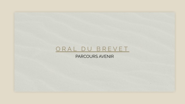 Oral Brevet Parcour Avenir