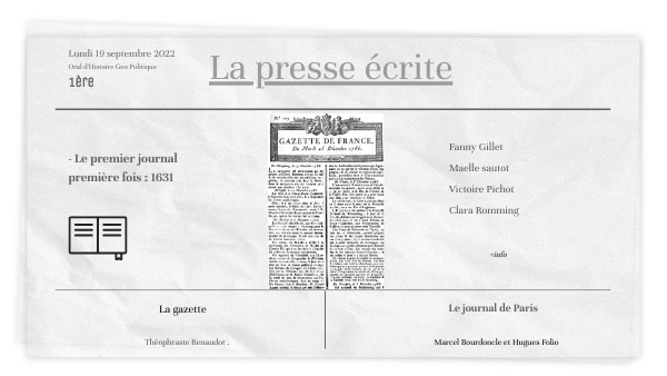 La presse écrite