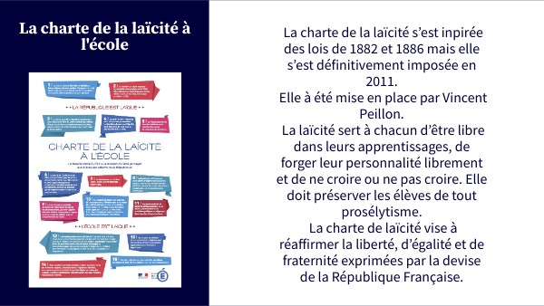 la charte de la laicité a l'ecole