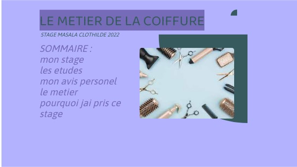 Idée De Rapport De Stage 3eme Page De Garde Coiffure