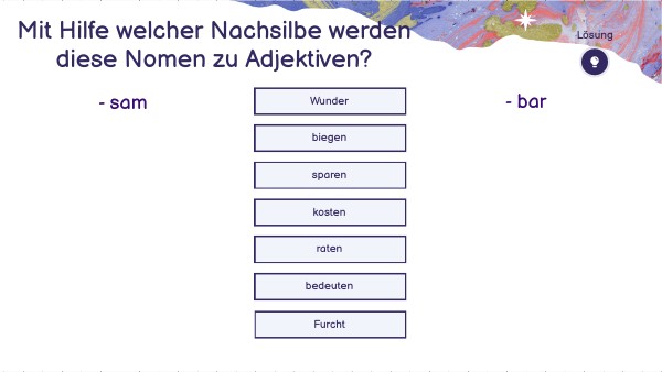 Adjektiv Mit Endung Bar Adjektive mit den Nachsilben -sam und -bar