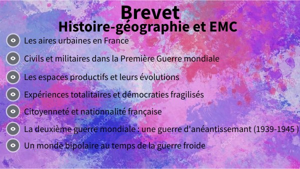 Brevet histoire , géo et EMC