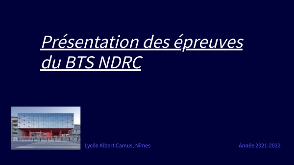 Page De Garde Bts Ndrc Présentation des épreuves du BTS NDRC