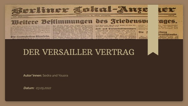 Versailler Vertrag ppt