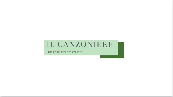 il canzoniere