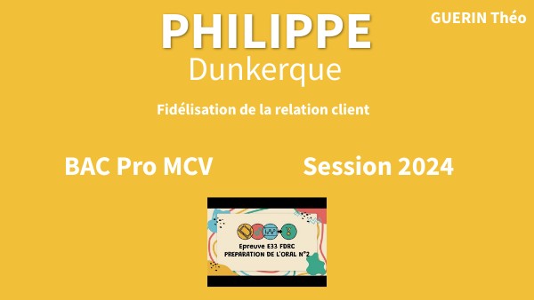 Présentation epreuve e33 du BAC