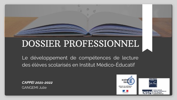 Crpe Page De Garde 2019 Creteil Dossier Professionnel CAPPEI Epreuve 2 - Dossier professionnel