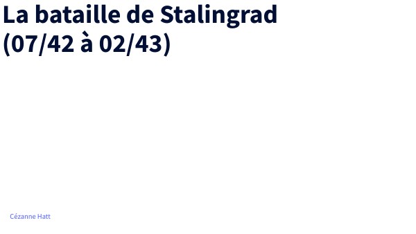 La bataille de Stalingrad