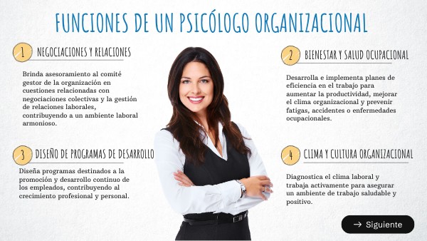 Funciones de un psicólogo organizacional