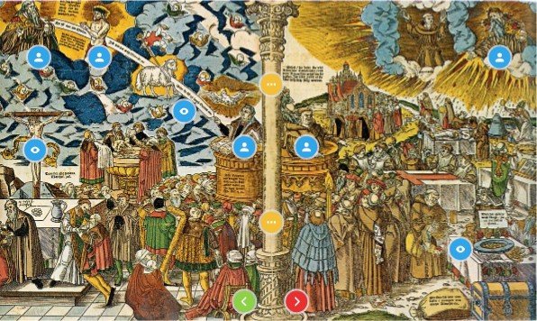 La Vraie et la Fausse Église exécutée en 1546 par Lucas Cranach le Jeu