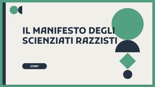 IL MANIFESTO DEGLI SCIENZIATI RAZZISTI