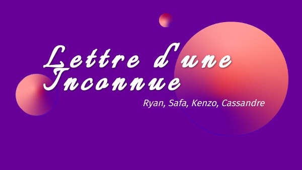 Lettre d'une inconnue