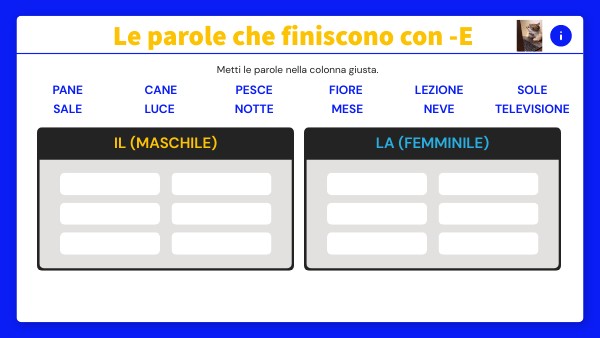 PAROLE CHE FINISCONO CON -E