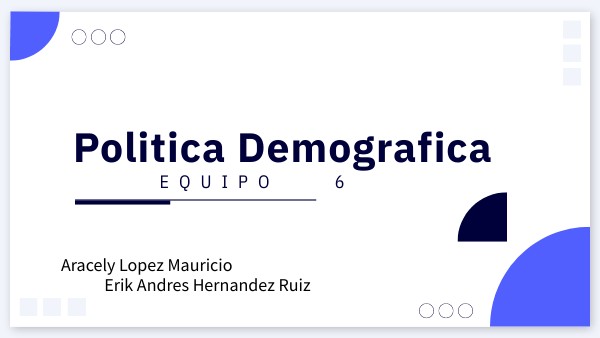 POLITICA DEMOGRAFICA
