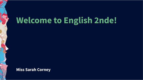 Welcome to English - 2nde