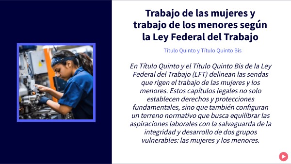 Trabajo de las mujeres y trabajo de los menores según la Ley Federal d