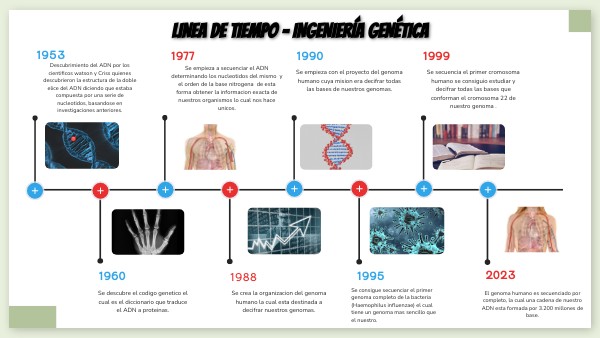 LINEA DE TIEMPO - INGENIERÍA GENÉTICA
