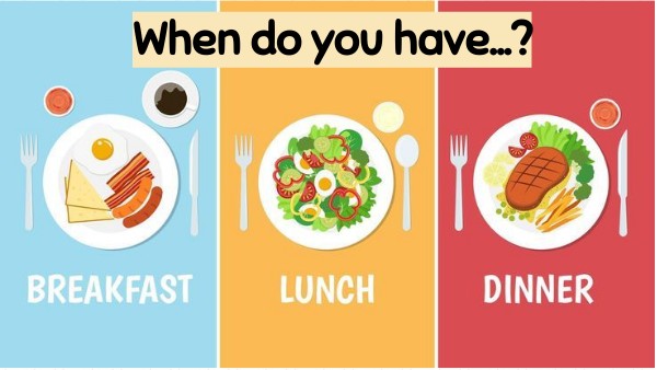 Breakfast, lunch and dinner