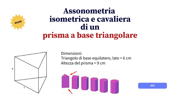 Assonometria iso e cav. Prisma a base triangolare