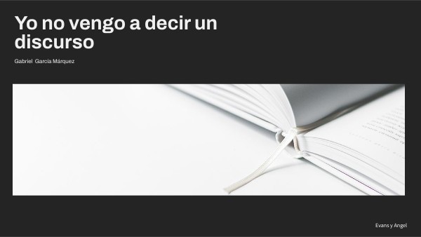 Yo no vengo a decir un discurso