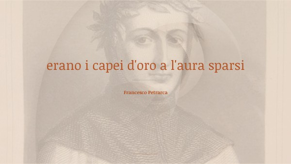 erano i capei d'oro a l'aura sparsi