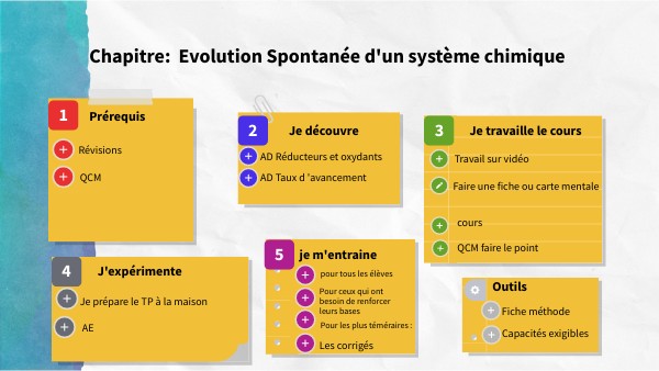 Tspe Evolution Spontanée d'un système chimique