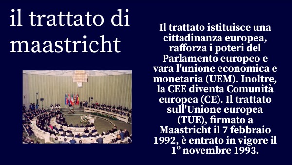 IL TRATTATO DI MAASTRICHT