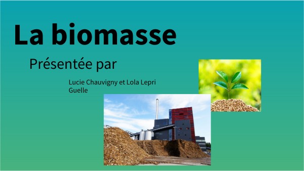 La Biomasse Page De Garde