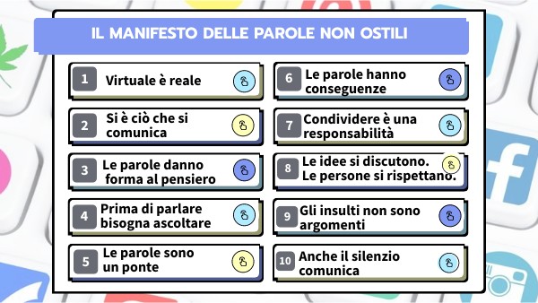 Le Parole Dei Social Precedute Dal Cancelletto Il manifesto delle parole non ostili