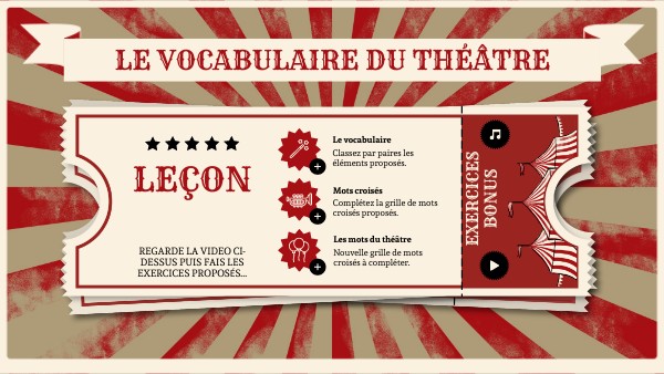 Le Vocabulaire du théâtre 5ème