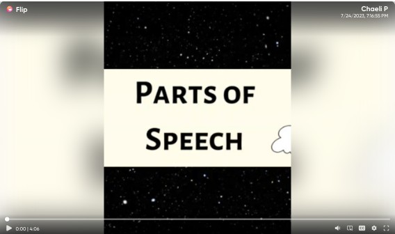 parts of speech 5th grade 4square