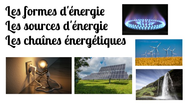 Formes d'énergie, Ressources en énergie, Chaînes énergétiques 6ème