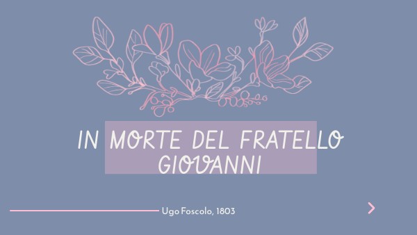 IN MORTE DEL FRATELLO GIOVANNI