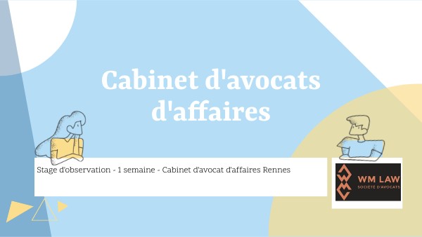 Rapport de stage cabinet d'avocats d'affaires